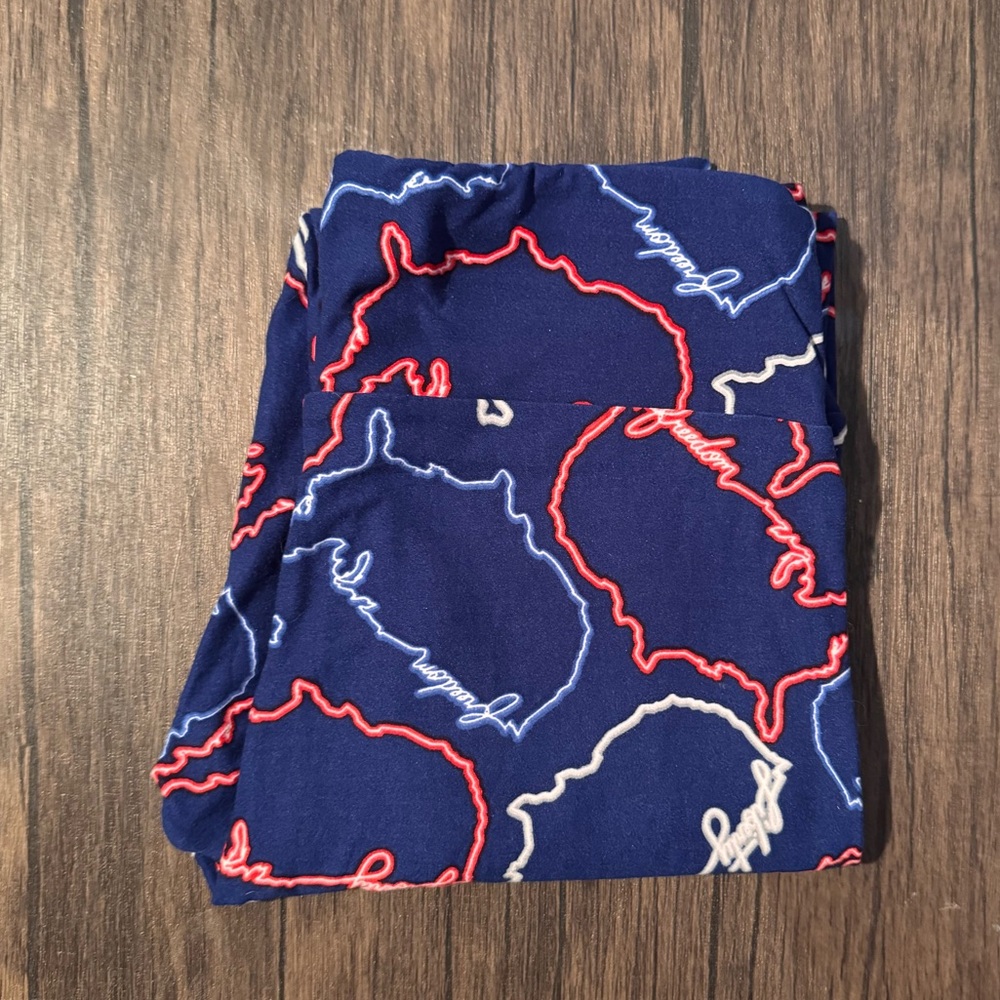 NWOT[LuLaRoe] USA Map Blue Buttersoft Leggings freedom liberty One Size